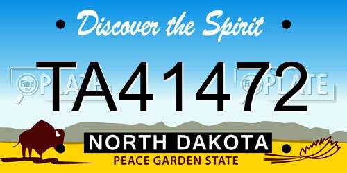 TA41472 North Dakota License Plate