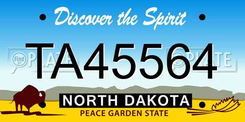TA45564 North Dakota License Plate