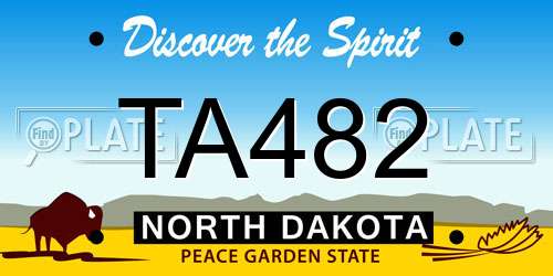 TA482 North Dakota License Plate