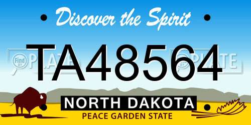 TA48564 North Dakota License Plate