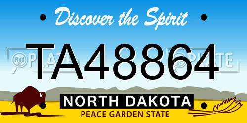 TA48864 North Dakota License Plate