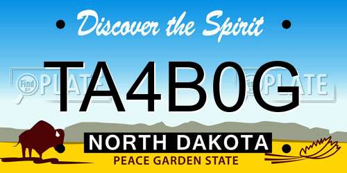 TA4B0G North Dakota License Plate