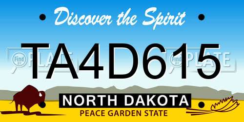 TA4D615 North Dakota License Plate