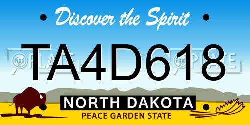 TA4D618 North Dakota License Plate