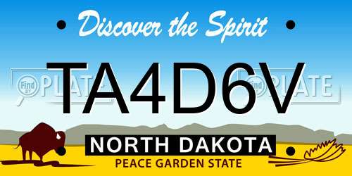 TA4D6V North Dakota License Plate