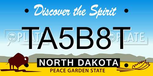 TA5B8T North Dakota License Plate