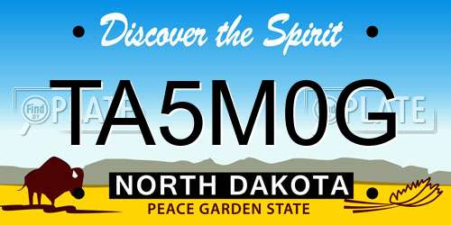 TA5M0G North Dakota License Plate