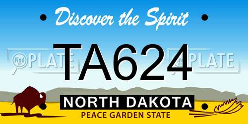 TA624 North Dakota License Plate