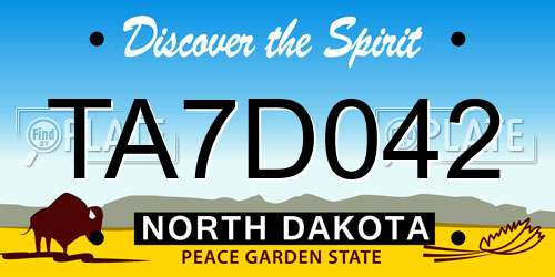 TA7D042 North Dakota License Plate