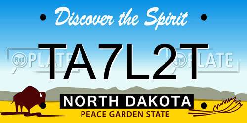 TA7L2T North Dakota License Plate