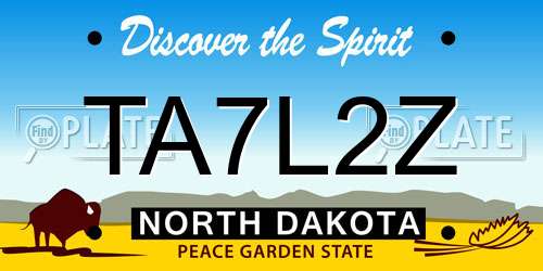TA7L2Z North Dakota License Plate