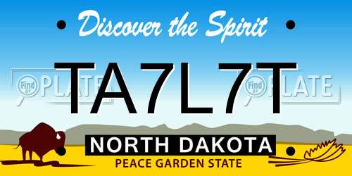 TA7L7T North Dakota License Plate