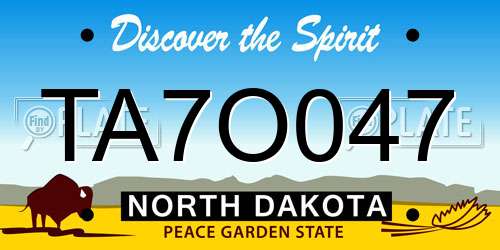 TA7O047 North Dakota License Plate