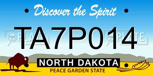 TA7P014 North Dakota License Plate