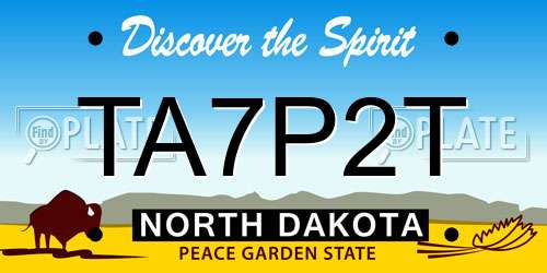 TA7P2T North Dakota License Plate
