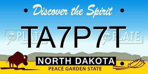 TA7P7T North Dakota License Plate