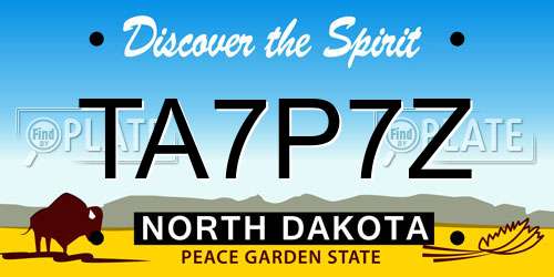 TA7P7Z North Dakota License Plate