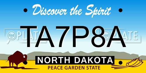 TA7P8A North Dakota License Plate