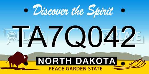 TA7Q042 North Dakota License Plate