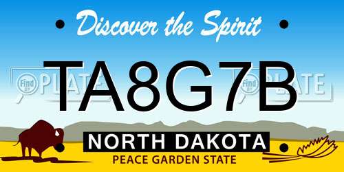 TA8G7B North Dakota License Plate