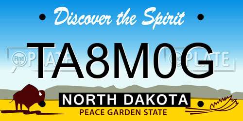 TA8M0G North Dakota License Plate