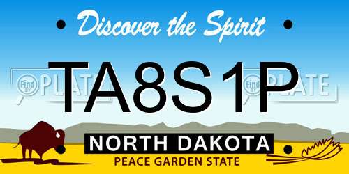 TA8S1P North Dakota License Plate