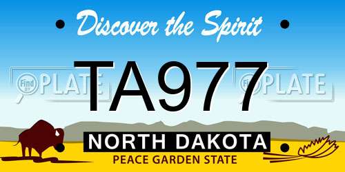 TA977 North Dakota License Plate