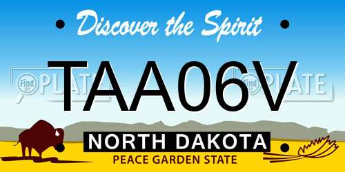 TAA06V North Dakota License Plate