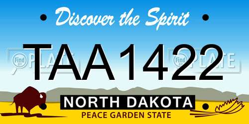 TAA1422 North Dakota License Plate