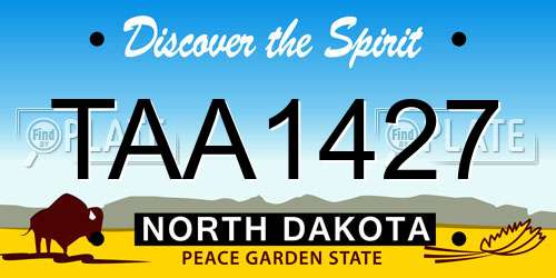 TAA1427 North Dakota License Plate