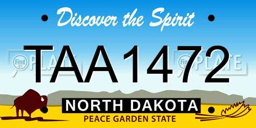 TAA1472 North Dakota License Plate
