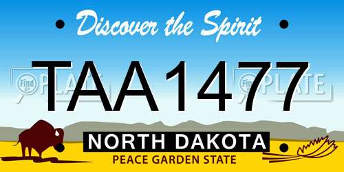 TAA1477 North Dakota License Plate