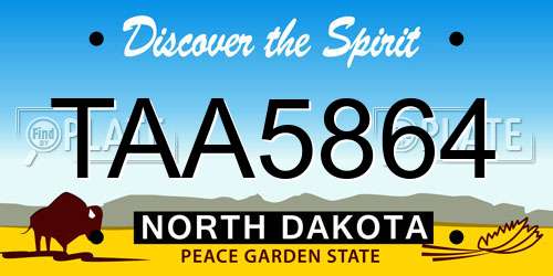 TAA5864 North Dakota License Plate