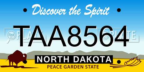 TAA8564 North Dakota License Plate