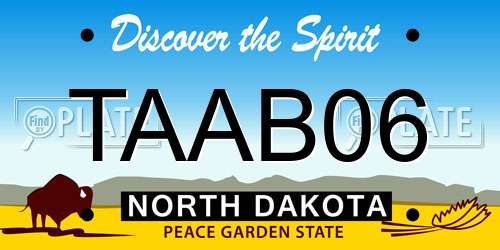 TAAB06 North Dakota License Plate