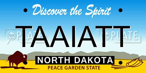 TAAIATT North Dakota License Plate
