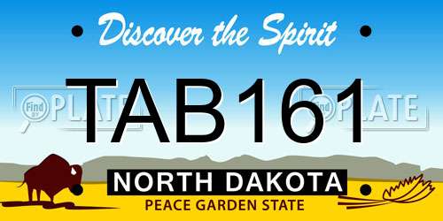 TAB161 North Dakota License Plate