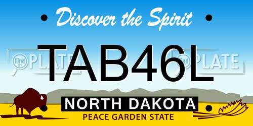 TAB46L North Dakota License Plate