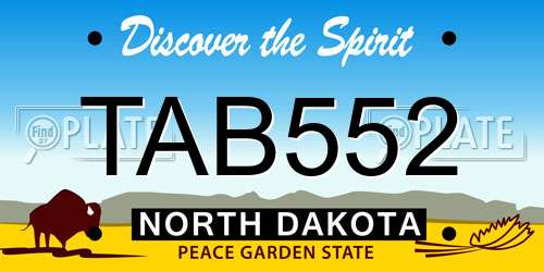 TAB552 North Dakota License Plate