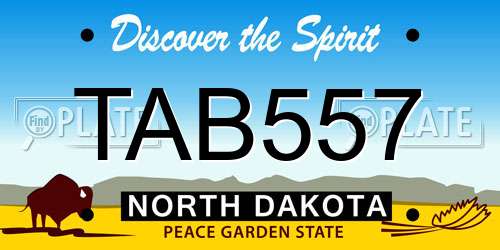 TAB557 North Dakota License Plate