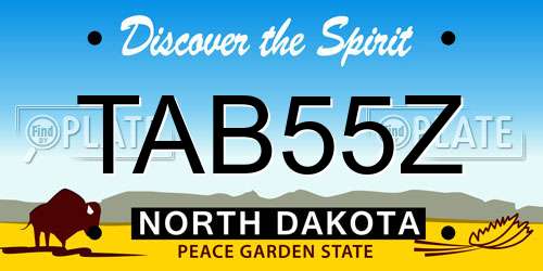 TAB55Z North Dakota License Plate