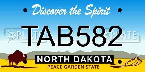 TAB582 North Dakota License Plate