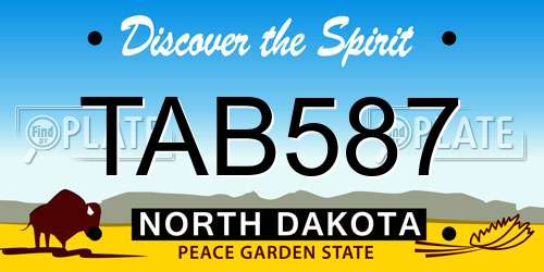 TAB587 North Dakota License Plate