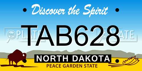 TAB628 North Dakota License Plate