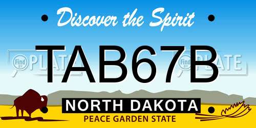 TAB67B North Dakota License Plate