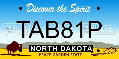 TAB81P North Dakota License Plate