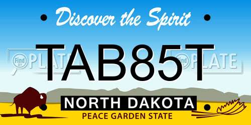 TAB85T North Dakota License Plate