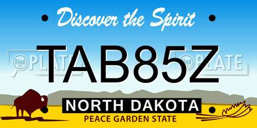 TAB85Z North Dakota License Plate
