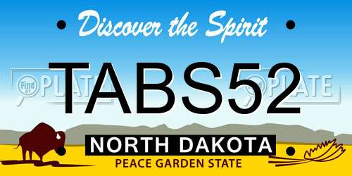 TABS52 North Dakota License Plate