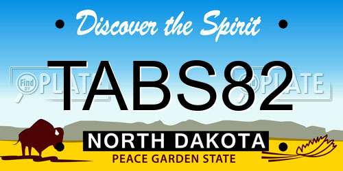 TABS82 North Dakota License Plate